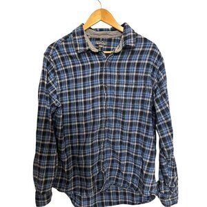 Eddie Bauer Blue Plaid Flannel Causal Long Sleeve Button Down Shirt
